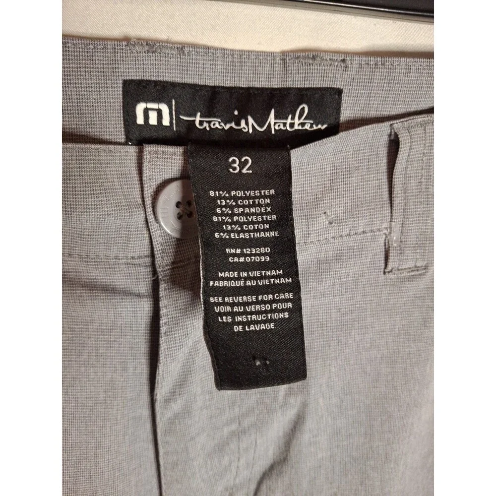 TRAVIS MATHEW Men's Strech Waistband Shorts Ligh Grey Golf Size 32 (1518)
